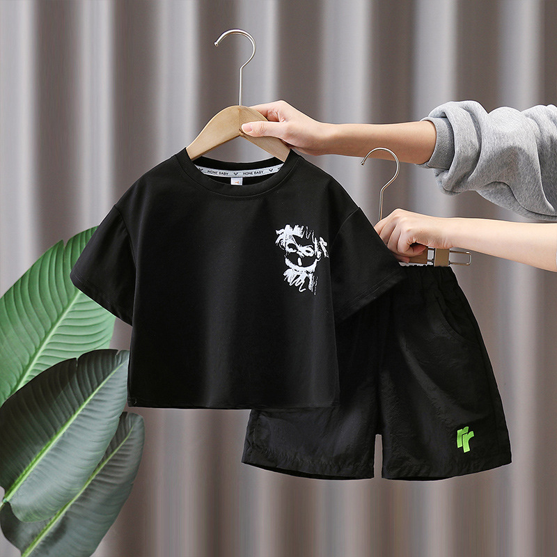 7164 Traje de verano para niños 2025 Nuevos niños Ropa de verano de manga corta fresca y atractiva Ropa deportiva de verano para bebés