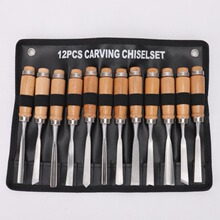 木工12件套雕刻刀雕刻工具根雕刻花凿木雕木工雕工具刻刀木工凿
