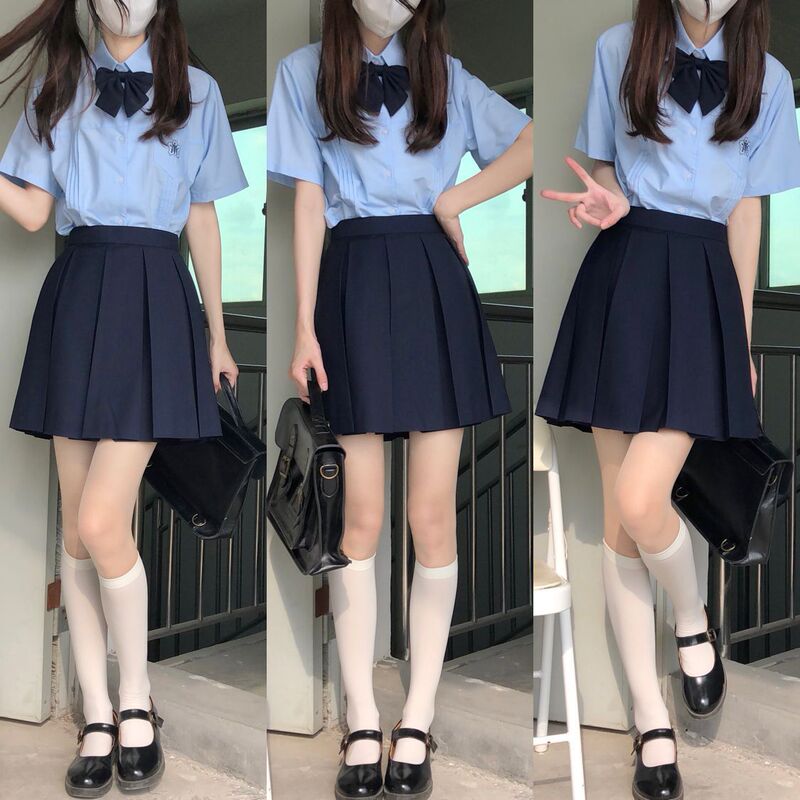 [Factory wholesale] eight boxes of pleated solid color JK skirt skirt cyanotic basic box pleated skirt Orthodox Japanese skirt