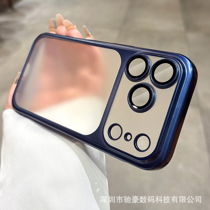 适用iPhone17promax原机磨砂电镀手机壳苹果16全包防摔PC保护套14|undefined