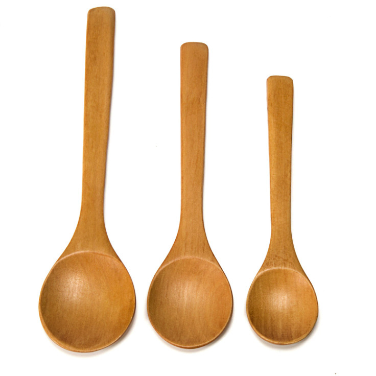 Premium Selection Creative Wooden Tableware Dessert Thickened Long Handle Stirring Household Coffee Spoon_voghion.com