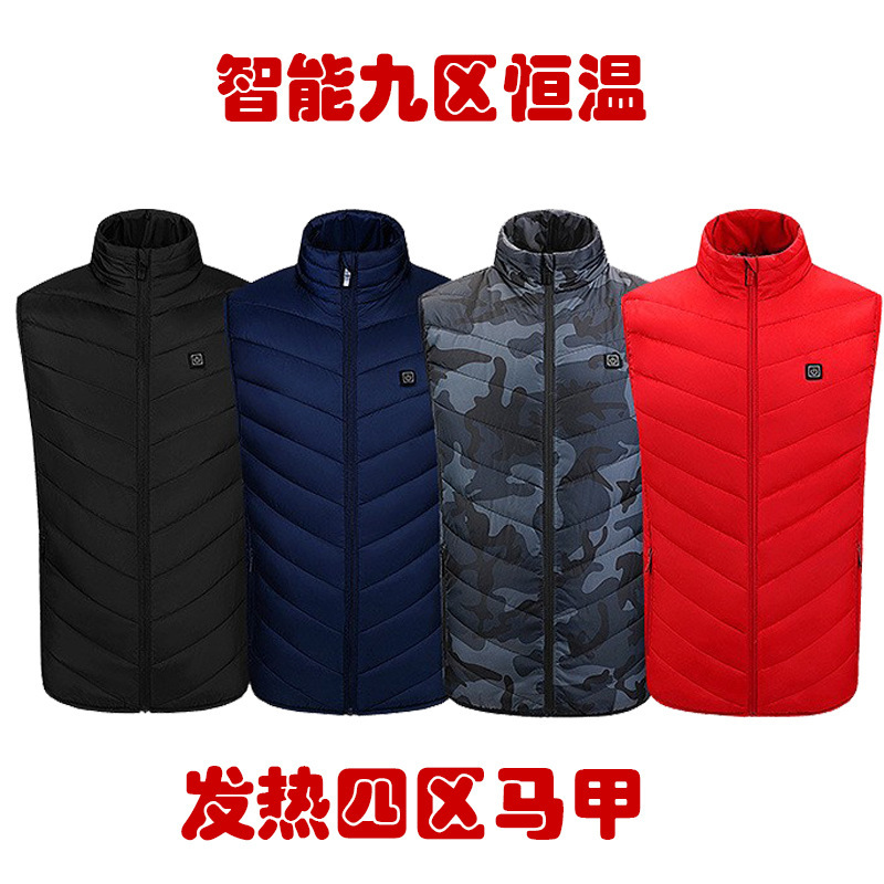 Cross-Border Heating Vest Four Zone Men's Smart Heating Vest Electric Heating Clothing Constant Temperature Full Body Electric Heating Vest
