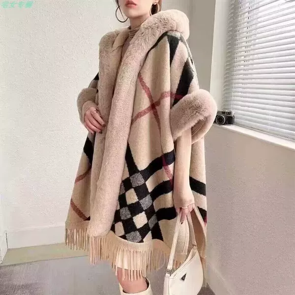 Black plaid-velvet and thickened