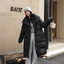 加厚保暖冬季新款韩国高级感气质百搭女式休闲拉链长款羽绒服外套