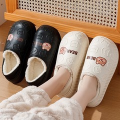 女性のための綿のスリッパ秋と冬 2025 新しい屋内ホームバッグと防水滑り止め妊婦産後綿の靴女性のための