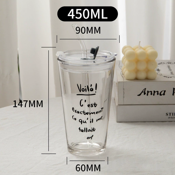 Black Voila 450ml (with lid and straw)