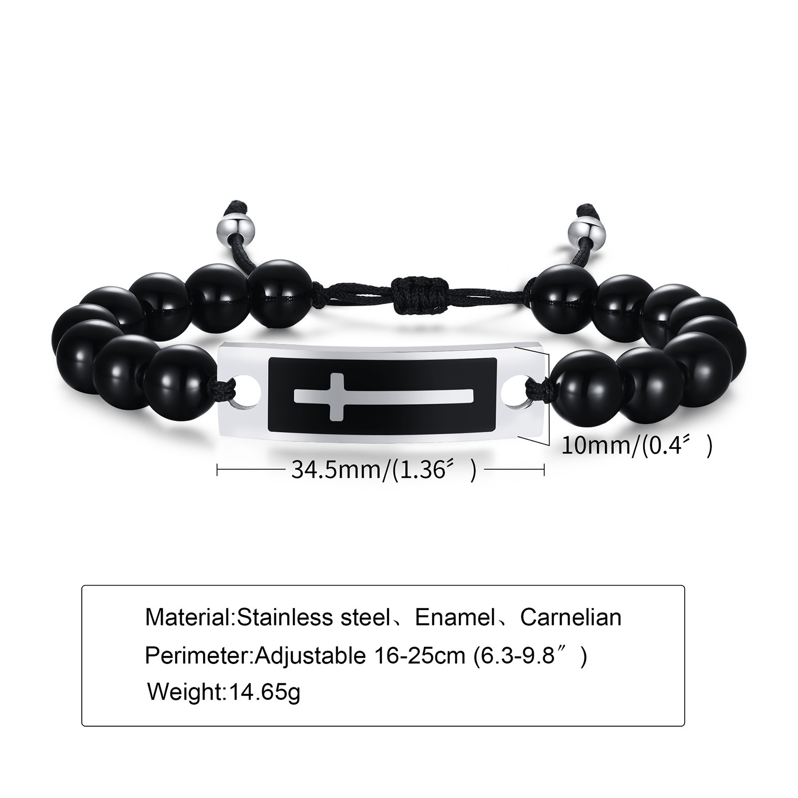 Fashion Cross Agate Braid Bracelets 1 Piece