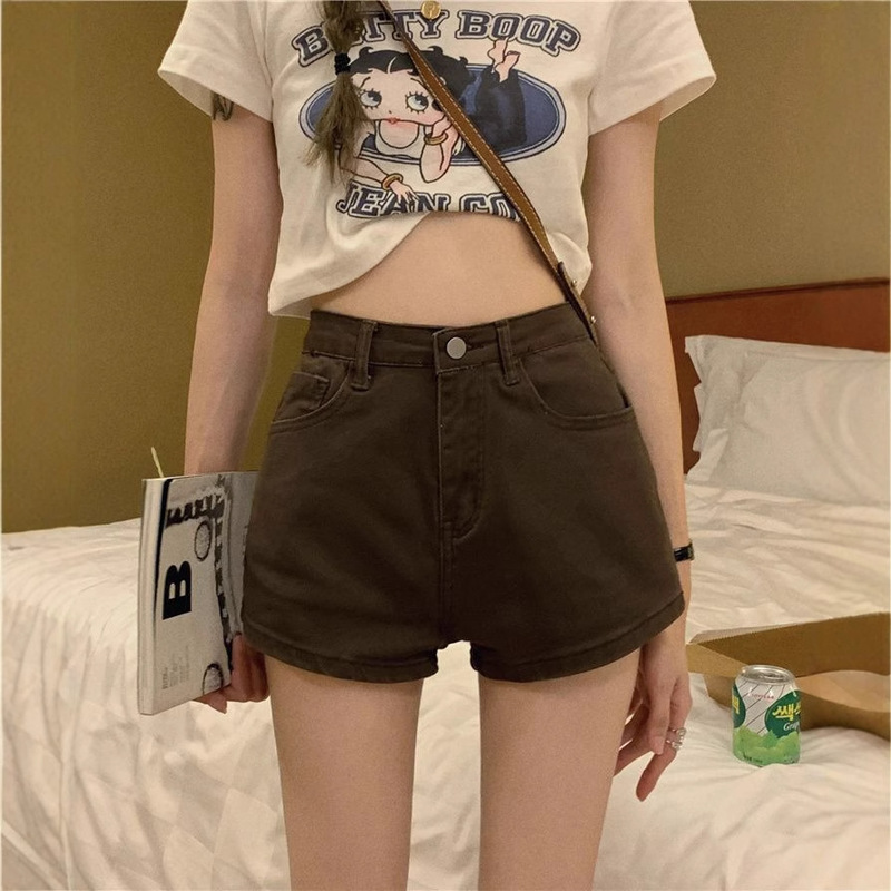 [Non-Real Shot Special Price] 2025 Summer Hot Girl Pink Jeans Women's Stretch High Waist Slimming Hip Hot Pants Trendy