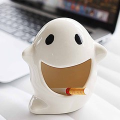 Ceramic Ghost Ashtray for a boyfriend gift with a sense of luxury, suitable for living room and office, cross-border Halloween cute ghost decoration