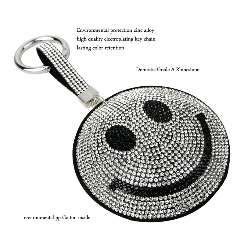 Llavero de Carita Sonriente de Aleación de Zinc Decorativo para Bolsos y Llaves de Automóvil