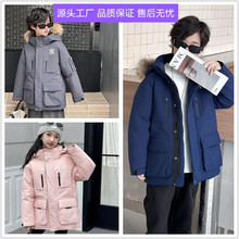 高版本MLB派克大毛领洋基队儿童羽绒服冬季防风保暖工装加厚外套