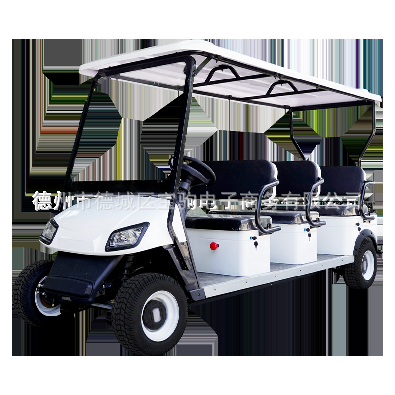 新款小巴士电动四轮车GL8三排6座景区观光车四轮碟刹老年人代步