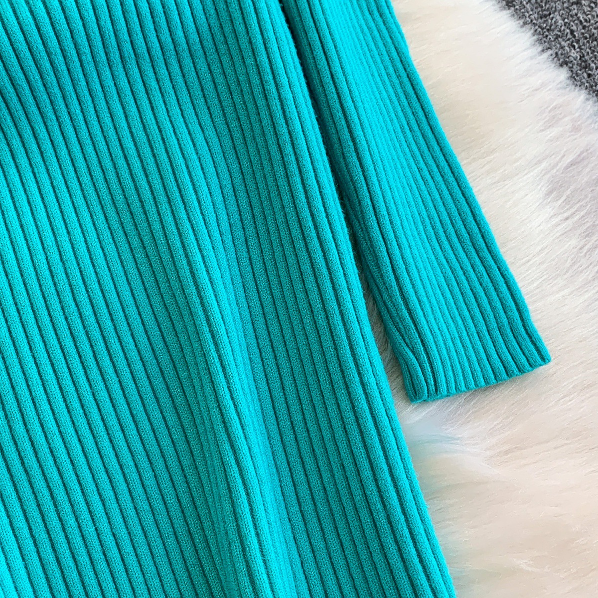 Women's Ribbed Sweater Dress Midi Slimming Knit Dress For Women_voghion.com