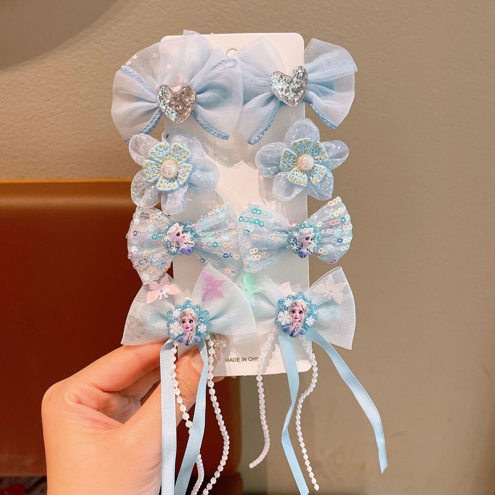 Horquilla de hielo y nieve para niños Aisha Princess bowknot borla horquilla niña Romance clip dulce flequillo accesorios para el cabello