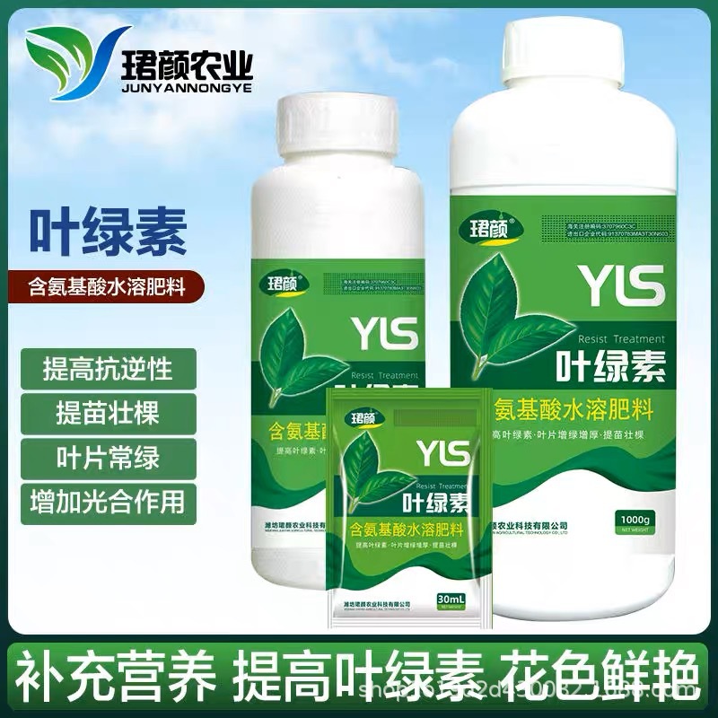 叶绿素叶面肥叶片增绿变厚增花保果提苗壮棵增绿果树蔬菜花卉通用