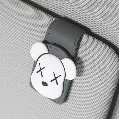 Gadget, Multifunctional Creative Cartoon — Car Glasses Clip/Bill Clip - xx-white-bear-b-style-gray-u-shaped-glasses-clip