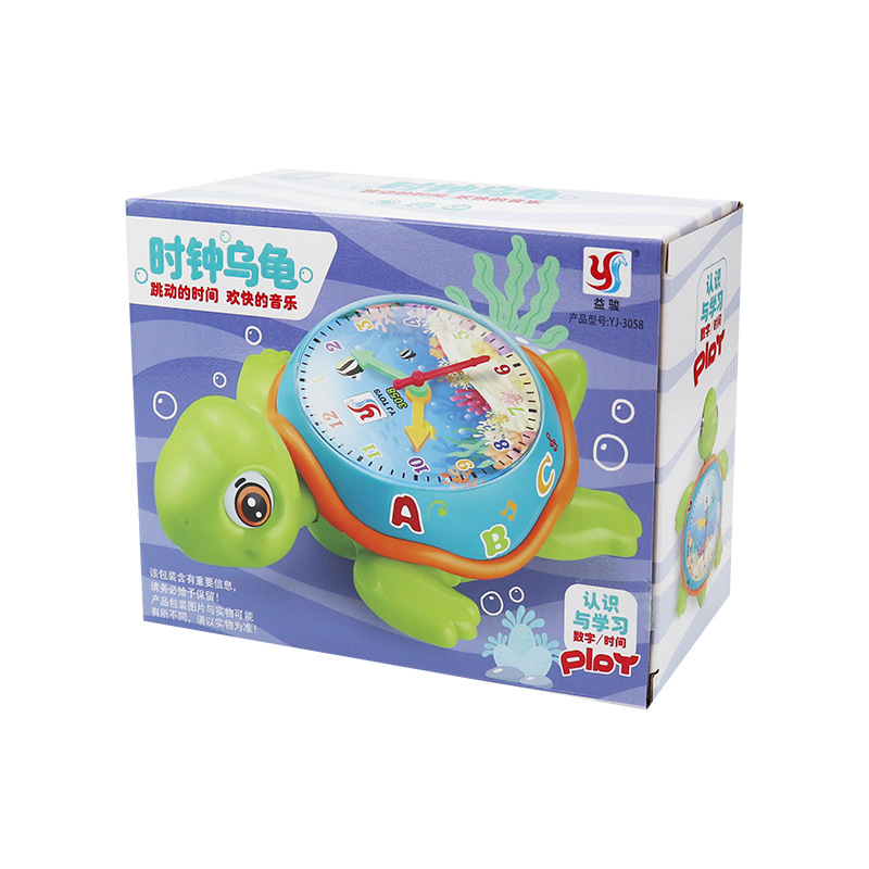 Música eléctrica transfronteriza para niños relojes de dibujos animados tortuga universal oscilación luz música juguetes para niños regalos al por mayor