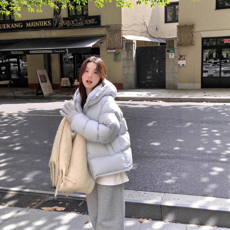 Thickened Hooded 95 White Duck down Puff down Jacket Women's Short 2025 Winter New Small Bread Jacket
