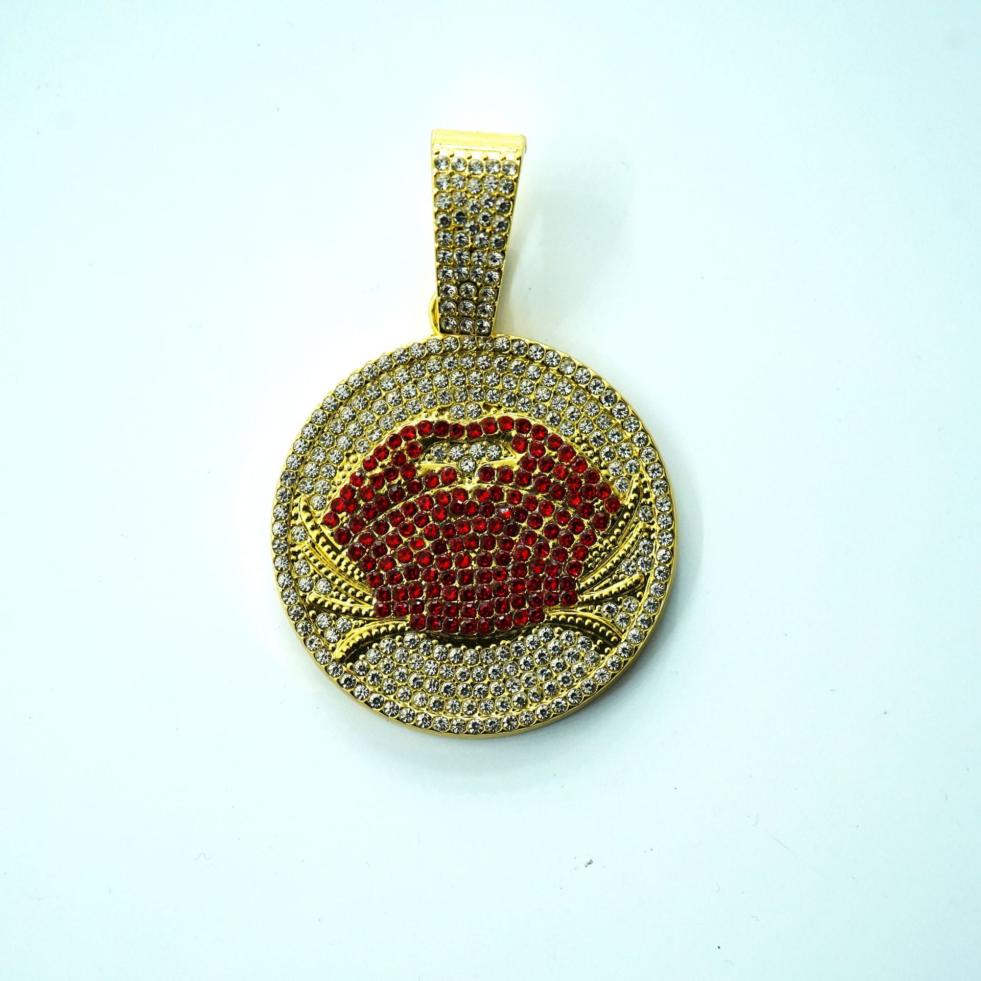 Hip hop transfronterizo nuevo collar de diamantes de aleación redonda collar de cadena de hip hop cubano fabricantes de collares de hombre