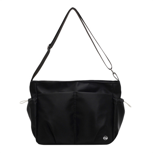 Spring New Casual Women's Crossbody Bag Korean Style Literary Plain Color Student Shoulder Bag Large Capacity Simple Tutoring Bag