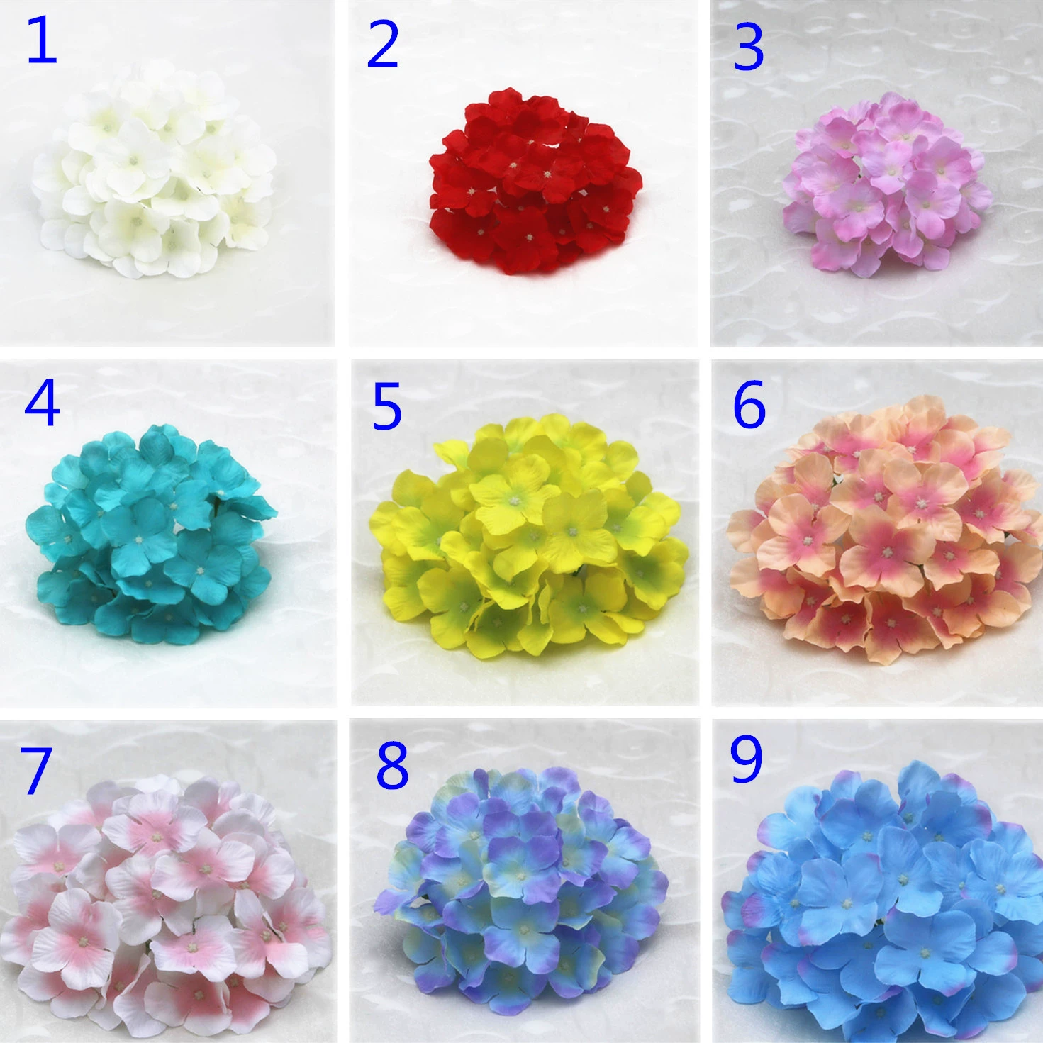 Моделирование головы гортензии свадебный цветок украшение аудитории домашний цветок трансграничная Внешняя торговля моделирование гортензии шелковая ткань поддельный цветок