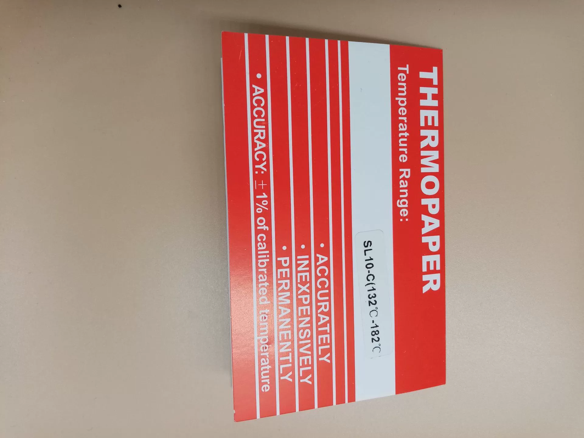 Тип C (132-182 градуса) 10-сеточная бумага для измерения температуры/лист для измерения температуры бумага для измерения температуры