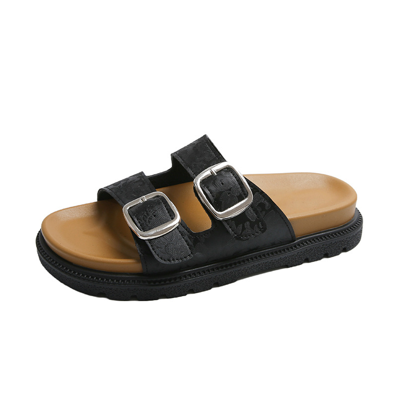 Scarpe da donna aperte con un cinturino, ciabatte con suola spessa, sandali estivi alla moda, comodi e antiscivolo._voghion.com