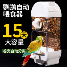 鹦鹉喂食器新款透明下料器可悬挂带螺丝虎皮牡丹喂鸟器食盒鸟用品