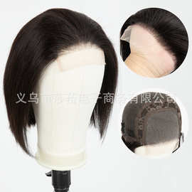 跨境4X4Bob欧美新款前蕾丝假发女士跨境中分短发头套wigs