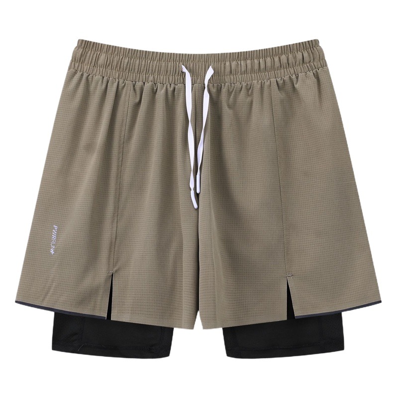 Nuevos pantalones cortos deportivos casuales de dos piezas para hombres Pantalones deportivos de baloncesto de secado rápido transpirables correr ropa de entrenamiento pantalones cortos