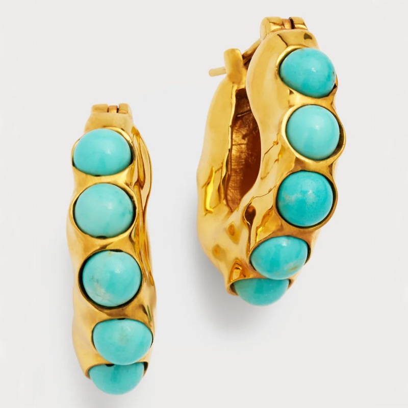 Cross-border Europe and the United States hot selling creative retro golden ring ring earrings female temperament personality earrings wholesale