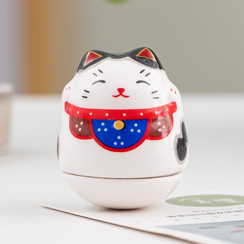 [文创zakka日式杂货 招财猫不倒翁猫咪猫 可爱日式 陶瓷家居摆件]