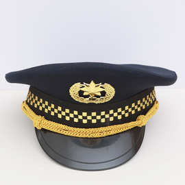 机场安保大檐帽小区物业保安帽子士官职业工作帽酒店展会帽子