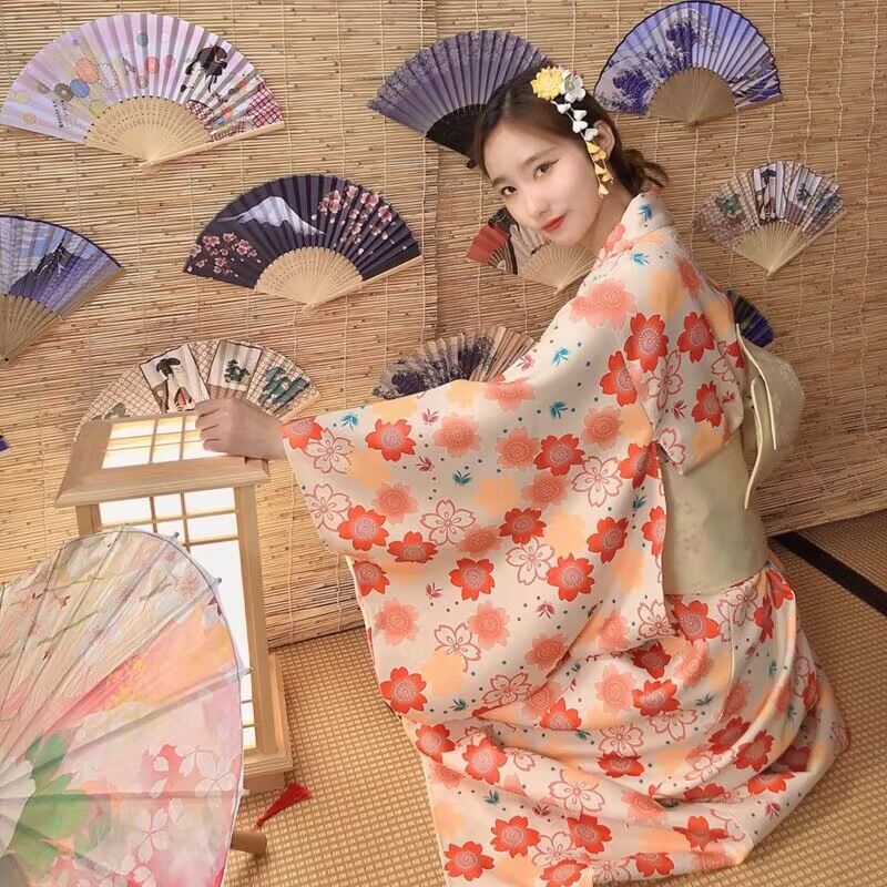 Kimono Women's Dress Traditional Improved Chinese Style Retro Four Seasons Refresher Artistic Retro Bathrobe Dress