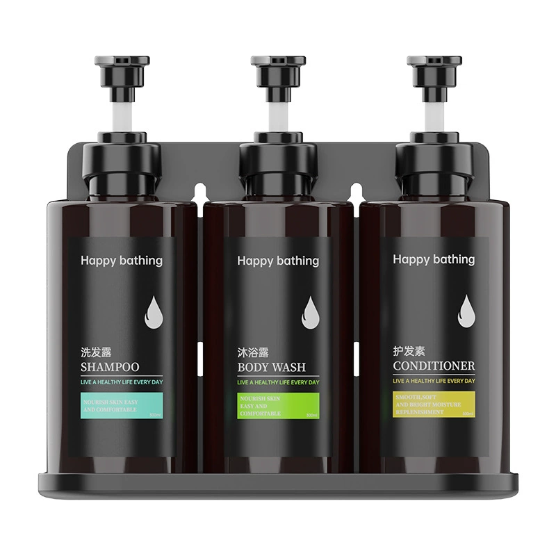 Настенный дозатор для мыла, геля для душа и шампуня без отверстий для ванной комнаты и кухни в гостинице