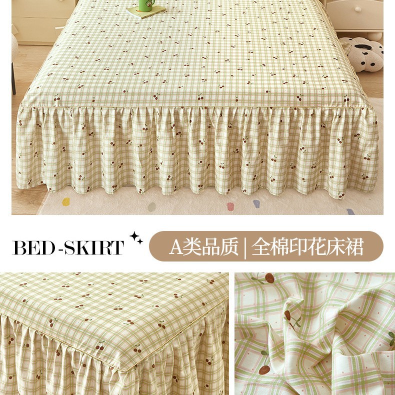 2025 nueva falda de cama de algodón de una sola pieza 2025 nueva funda de cama de algodón individual universal de cuatro estaciones con falda
