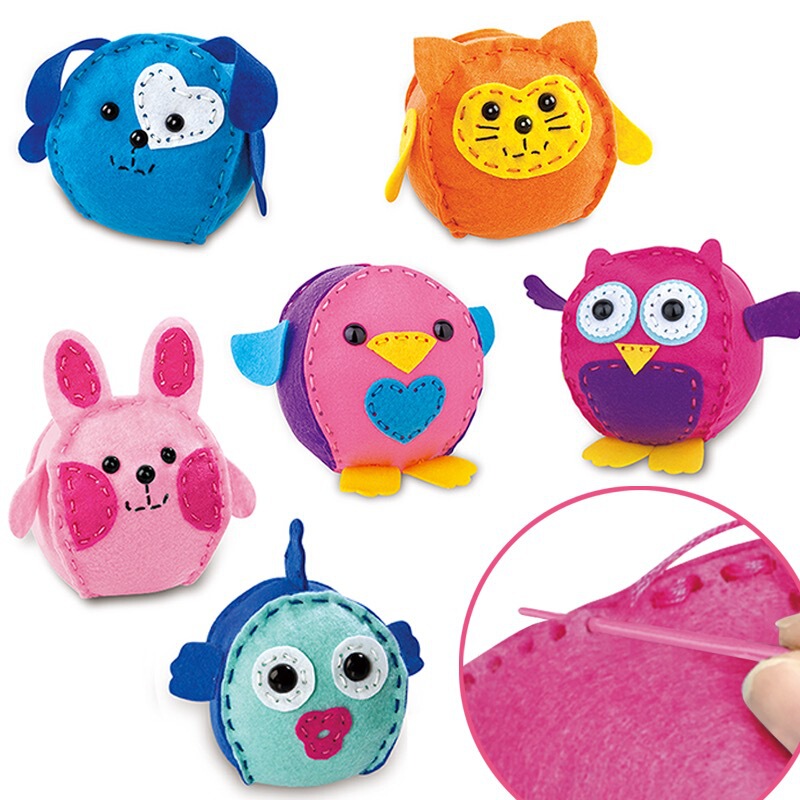Children's Handmade DIY Non-Woven Doll Girl Kindergarten Sewing Fun Free Cutting Material Package Animal Doll