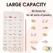 ❅双面80格首饰珠宝收纳袋悬挂式多格耳环饰品整理挂袋小物件防尘