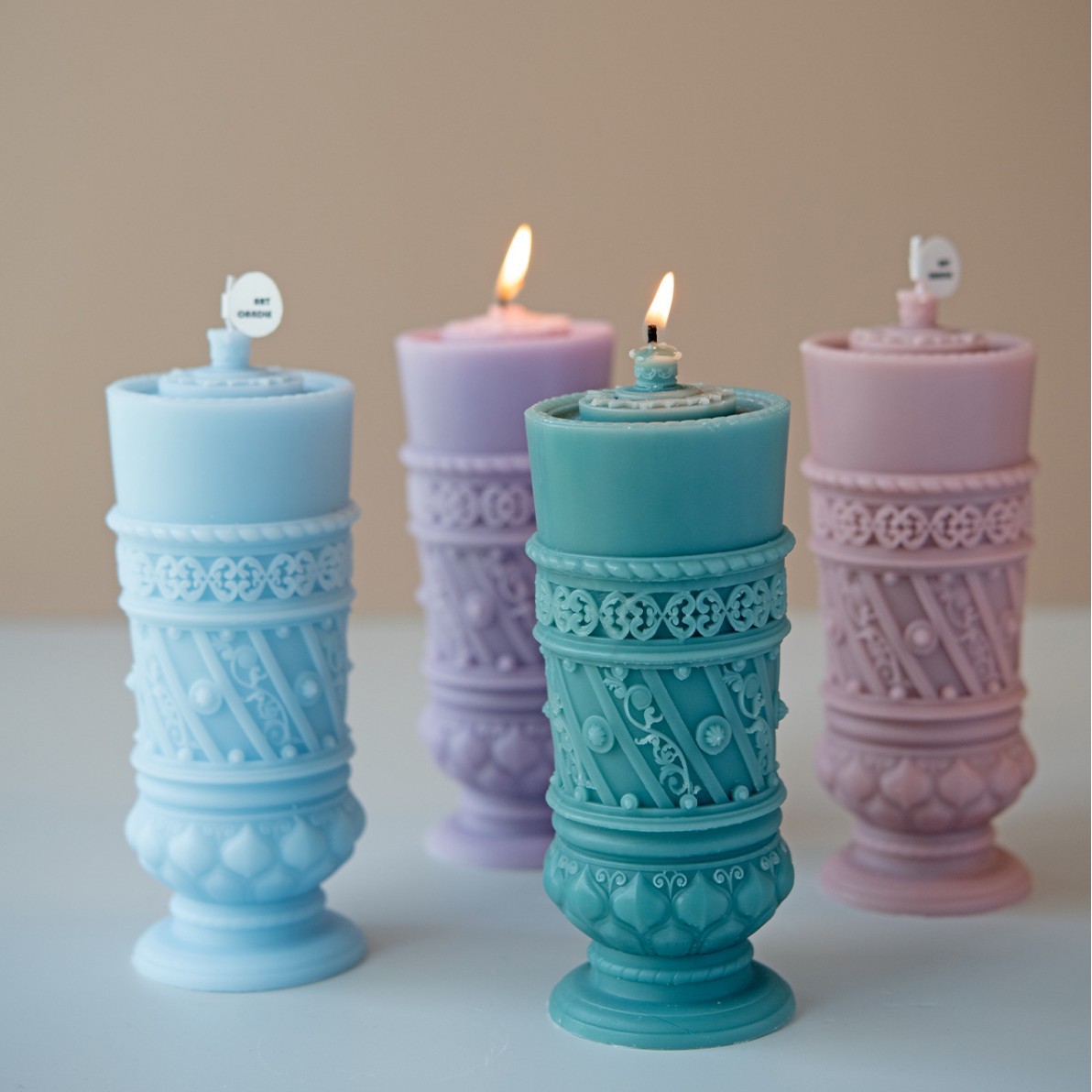 Explosiones hechas a mano columna romana adornos vela de mano regalo de boda al por mayor regalos creativos decoración de banquete