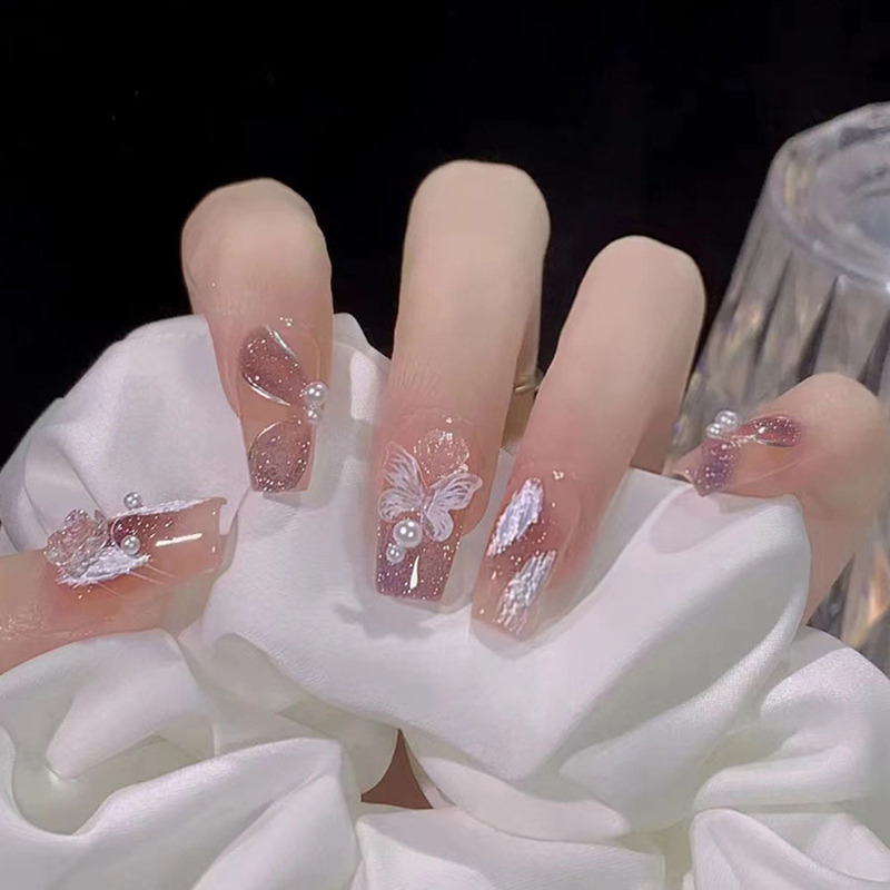 Hot sale fairy pure wind dream purple halo nail piece ribbon pearl crystal butterfly rose dress armor Hot sale fairy pure wind dream purple halo nail piece ribbon pearl crystal butterfly rose dress armor