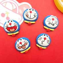 卡通亮面搞怪表情蓝色机器猫diy树脂配件奶油胶手机壳发夹水杯贴