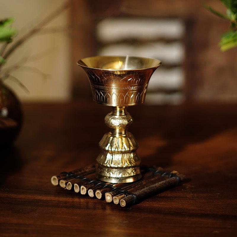 Butter Lamp Base for Buddha Copper Oil Lamp for Buddha Butter Lamp Lamp Copper Candle Stand Household Base Copper Candle Holder