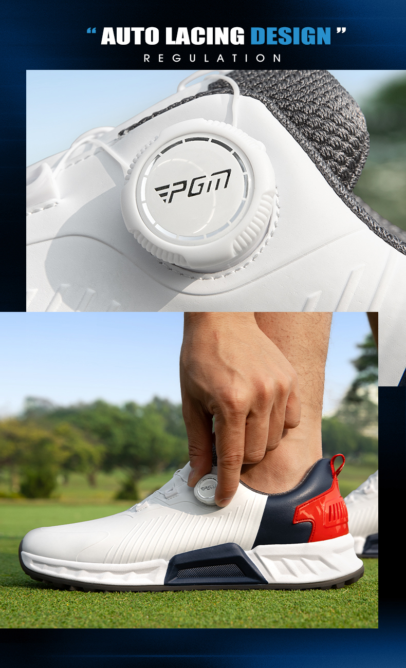 Giày golf nam đế TPU chống nước, đệm êm, xoay nút chỉnh — XZ452-Trắng Thiên Thần chi tiết 12