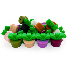 New 2023 Flower Pots Grass Silicone Beads Infant Teething Rattles Handmade Bead Manufacturer Hot Selling Accessories Wholesale