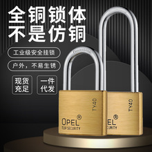 OPEL弧形梁防剪锁具户外防锈单开锁仓库防盗挂锁锰钢锁梁铜欧宝锁