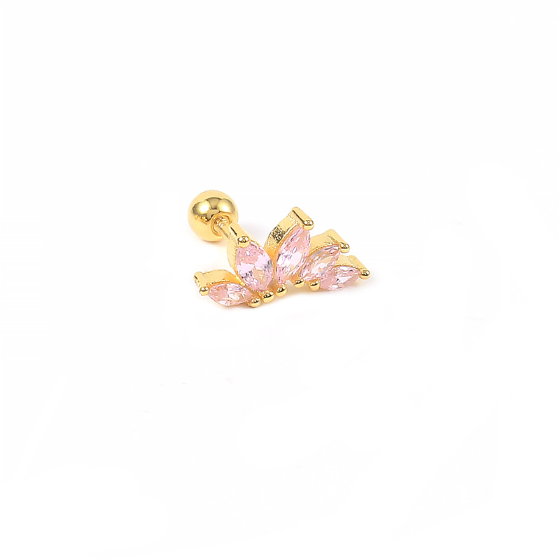 1 Piece Quantity Daily Occasion Silver Material Geometric Pattern 1 Piece Silver Zircon Geometric Ear Studs