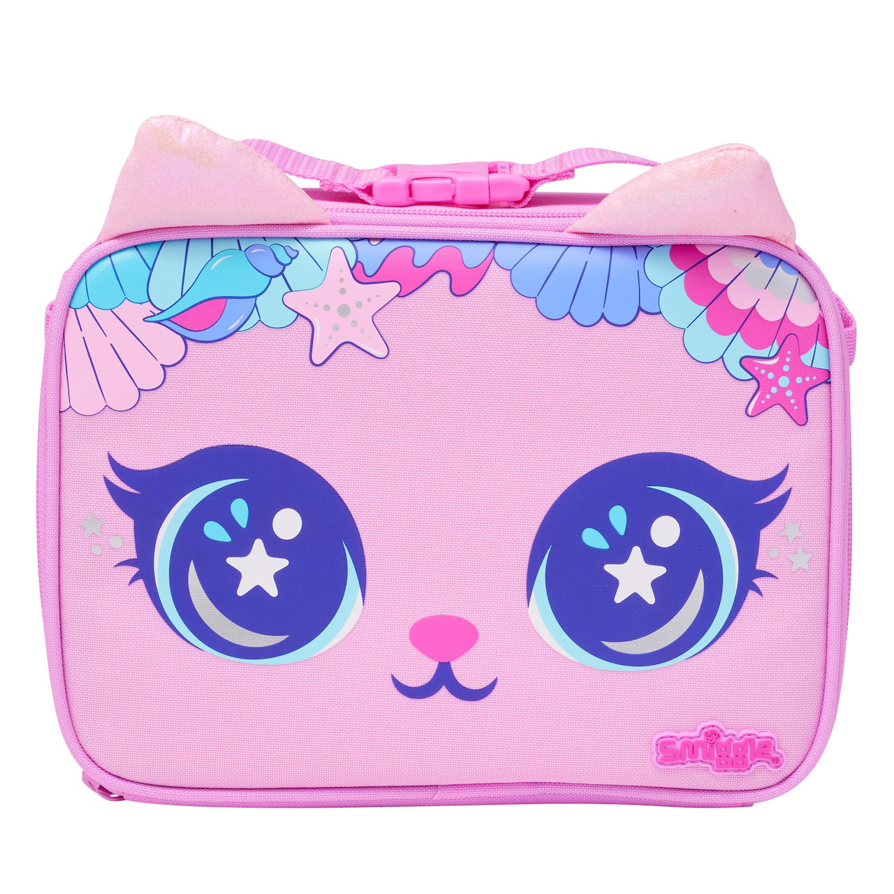 Pink big eye cat single -layer meal bag (only hand mentioned)