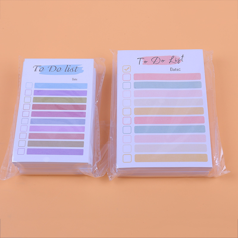 Rainbow Note Book Lista de planificación diaria de cuatro colores pequeño cuaderno puede ser rasgado y pegado mensaje N veces