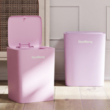 高颜值简约按压弹盖垃圾桶家用卫生间厨房大号大容量带盖卫生桶