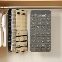 CH New Style Jewelry Pouch, Double-Sided 80 Compartments Earring Necklace Accessory Storage Bag Earring Small Item Organizing Hanging Bag